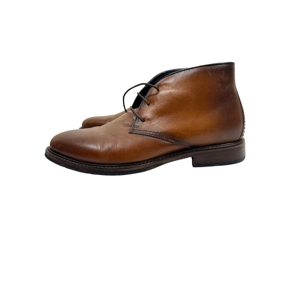 Johnston & Murphy Flex Chukka Boots Mens 10.5 M Brown Leather Sheepskin Comfort